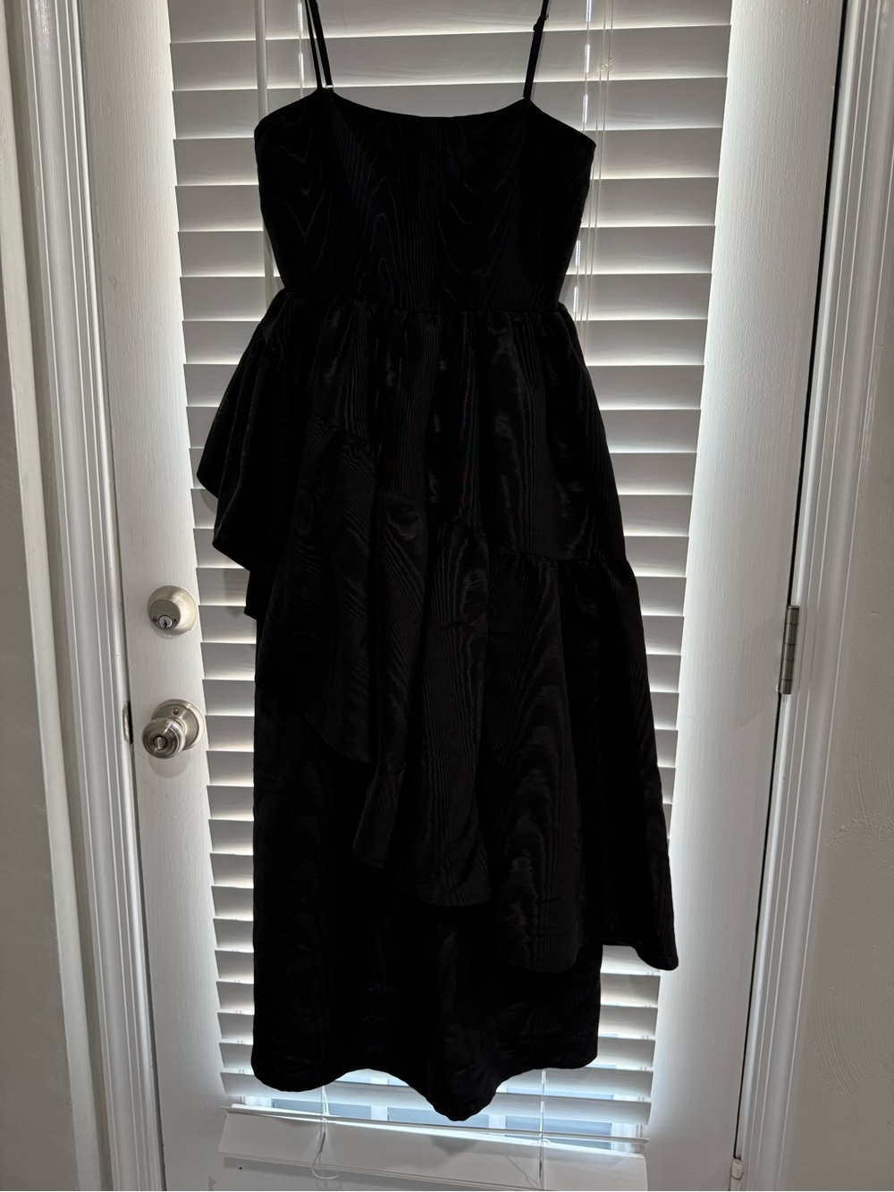 kate spade Black Asymmetrical Ruffle Strap Dress